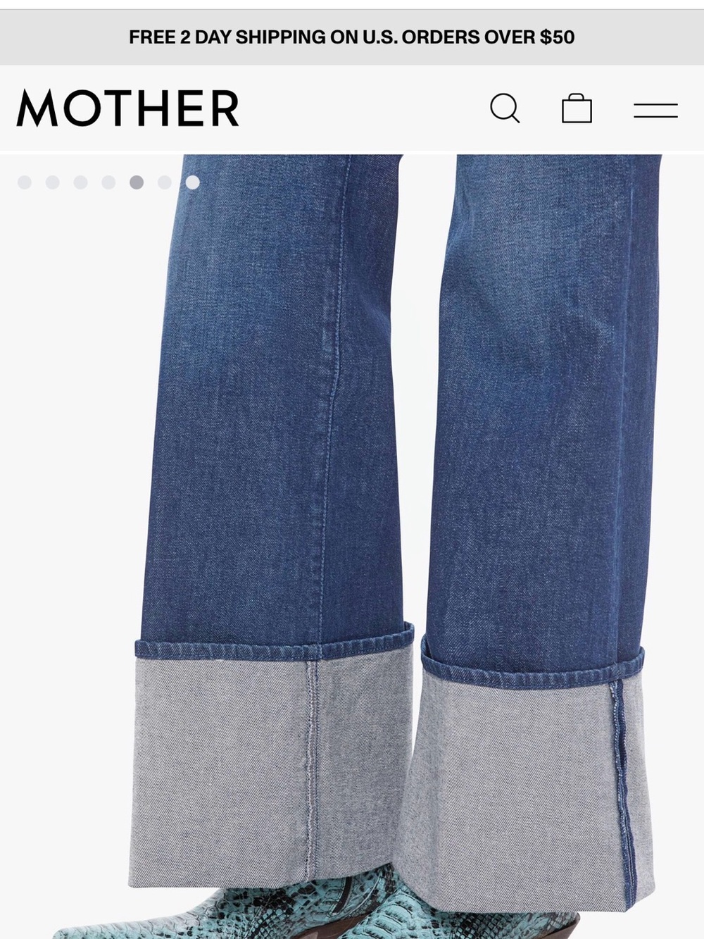MOTHER Wide-Leg Flare Jeans in Dark Indigo - Picture 8 of 12